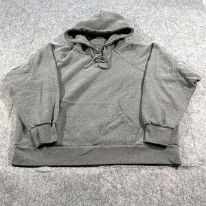 Allsaints Metalic Talon Hoodie Women’s Cropped Oversized Hoody Grey Sweatshirt S